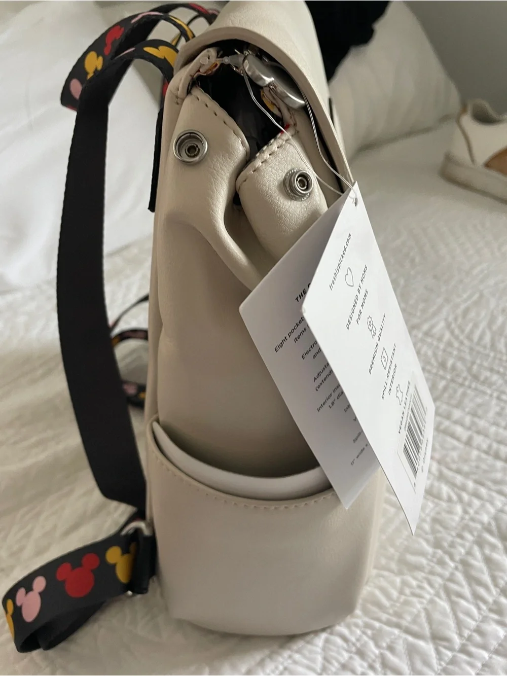 Hard-to-find NWT Freshly Picked Disney Mickey Diaper Bag Backpack Leather